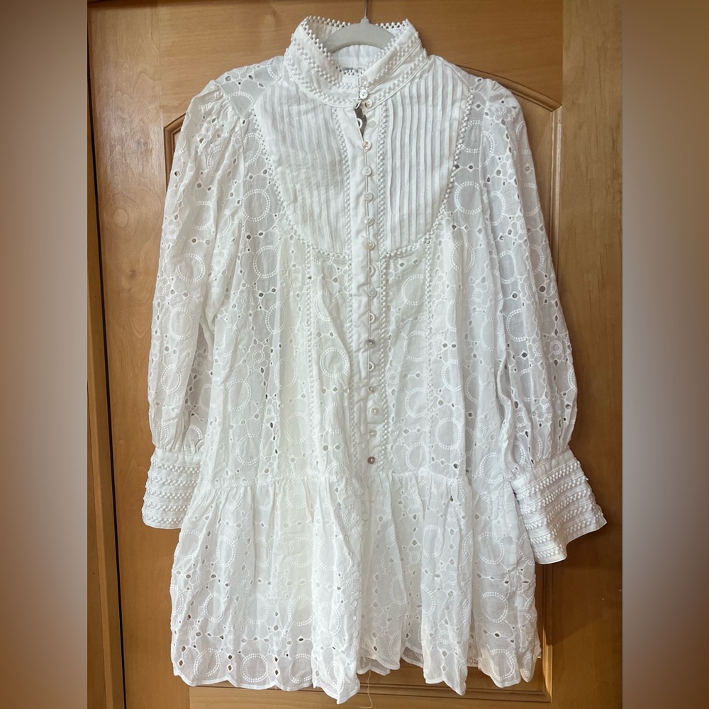 White Lace Long Sleeve Dress - NWT